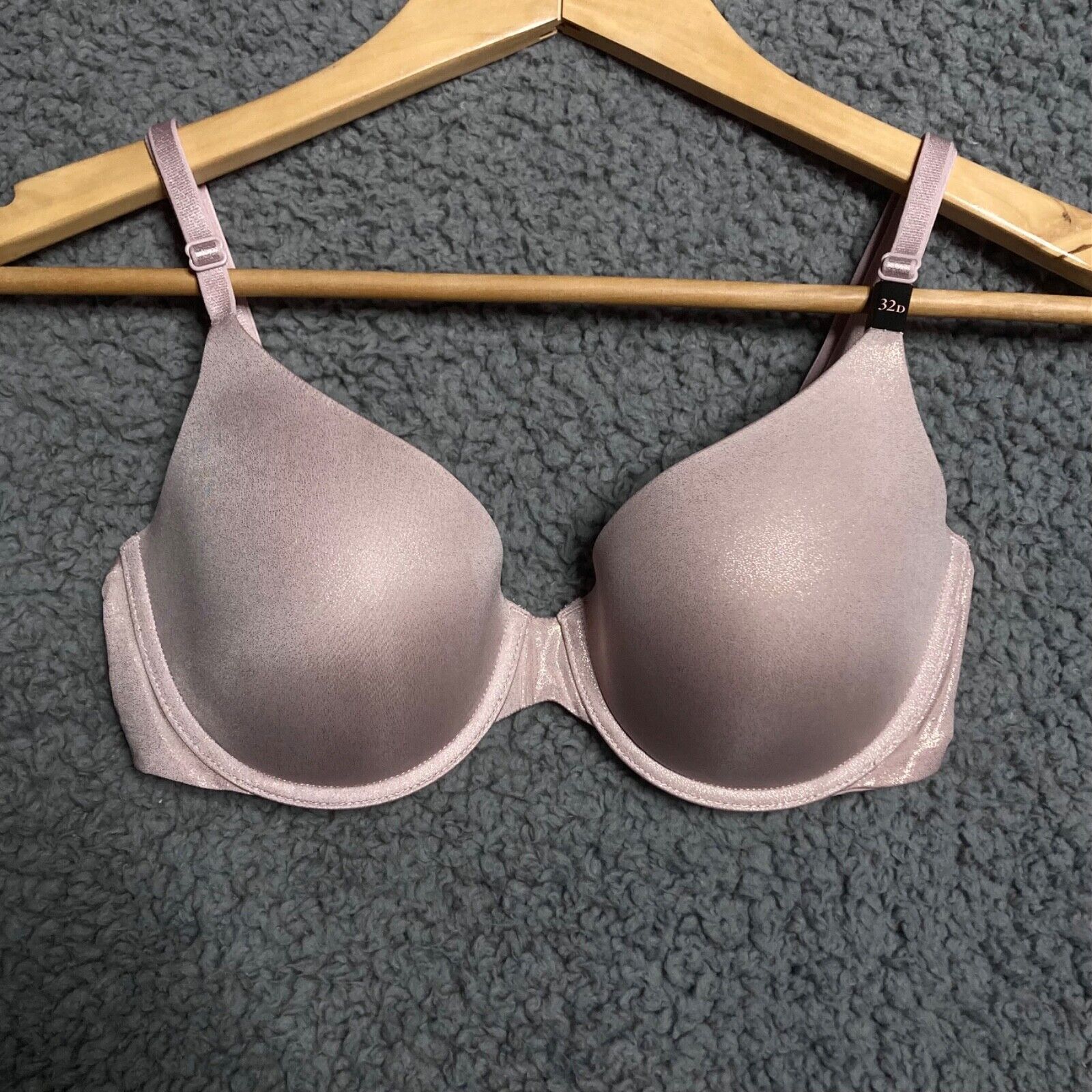 Primary image for Victoria Secret Uplift Semi Demi Shimmer Pink Push Up Bra Padded Underwire 32D