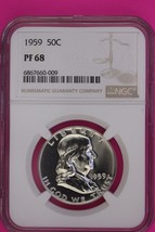 1959 PF 68 Ben Franklin Half Dollar NGC Graded Certified Authentic Slab 903 - $119.32