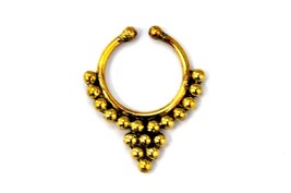 Fake Septum Ring, Indian Septum Ring, Septum Tribal Ring Gold - £6.24 GBP