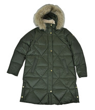 LRL Ralph Lauren Women Quilted Faux Fur Hooded Down Puffer Coat, Olive, S 7951-4 - £156.68 GBP