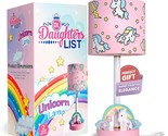 Pink Unicorn Rainbow Lamp - Handpainted Led Nightstand Light For Girls B... - $70.29