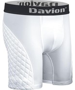 Davion Boys Youth Baseball Sliding Padded Compression Shorts + Cup, Whit... - $18.57