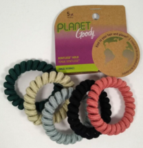 Goody Planet Elastic Thick Bamboo Hair Coils Assorted Colors 5 Count #18002 - £7.12 GBP