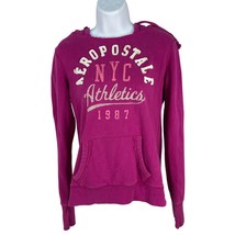 Aeropostale Womens NYC Athletics 1987 Hoodie Size M Magenta Cotton/Polye... - £18.13 GBP