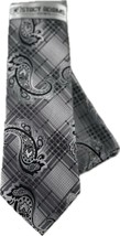 Stacy Adams Men&#39;s Tie Hanky Set Black Charcoal Gray Silver Plaids 3.25&quot; Wide - £17.68 GBP