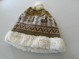 Alpaca World Beanie, Yellow Varicolored, Lined Winter Hat, Unisex, Handmade - $328.21 MXN