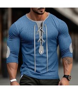 MENS XL BLUE LONG SLEEVE SHIRT SALES Mid Century Ribbed Knit Fashion Clo... - €8,55 EUR