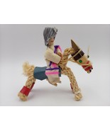 Central America Folk Art doll Person on Donkey / Horse Rope cloth handma... - £8.85 GBP