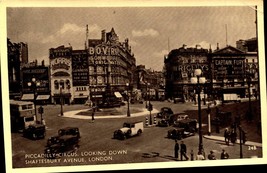 Piccadilly Circus Looking Down Shaftesbury Avenue London Vintage Postcard  bk42 - £5.52 GBP