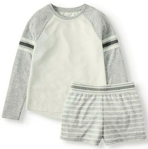 Wonder Nation Girls 2 PC Sleep Set Long Sleeve Shirt &amp; Shorts Large  (10... - £11.05 GBP