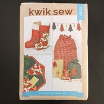 Kwik Sew K4347 Pattern Holiday Decorating Tree Skirt Stocking Gift Bag Banner UC - $5.66