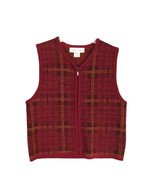 Vintage Casual Corner Women&#39;s S 100% Wool Red Tartan Plaid Sweater Vest ... - $586.83 MXN