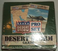 Desert Storm &quot;Pro Set&quot; sealed box of 36 packs 1991 Gulf War collectible! - £39.91 GBP