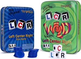 George Company LLC LCR Left Right Center in Blue LCR Wild Dice Game in Green Tin - £29.87 GBP