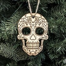Ornament - Sugar Skull - Raw Wood 3x4in - £11.74 GBP