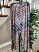Cha Cha Vente Women&#39;s Multicolor Polyester Comfort Waist Palazzo Pant  Size 2X - £20.78 GBP
