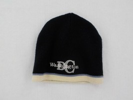 WASINGTON DC BEANIE SKULL CAP YOUTH WINTER HAT BLACK STRIPE CREAM GRAY P... - £8.10 GBP