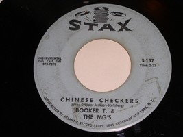 Booker T &amp; MG&#39;s Chinese Checkers Plum Nellie 45 RPM Record Vintage Stax Label - £9.58 GBP