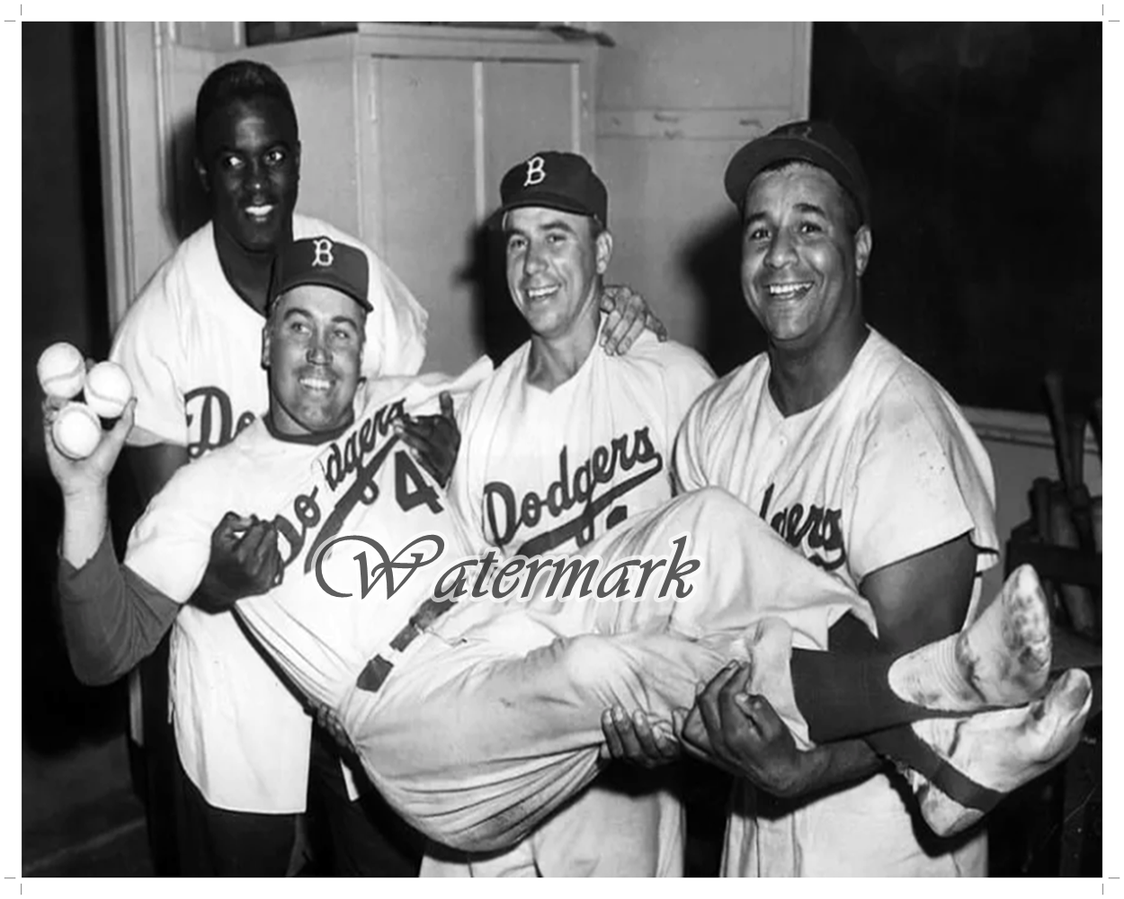 MLB Brooklyn Dodgers Robinson Reese Campanella & Snider 8 X 10 Photo Picture - $5.51