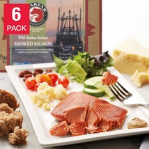 Salmon Wild Caught Smoked Sockeye Fillet Fish Alaskan Pacific Six 6OZ Box -36 Oz - £92.66 GBP