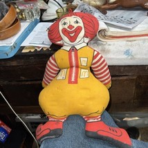 Vintage 1970s Ronald McDonald Clown Flat Plush Toy 16&quot; McDonalds Stuffed... - £15.68 GBP