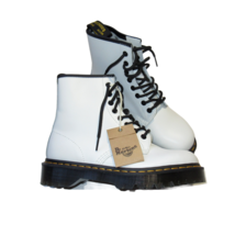NWT Dr. Martens 1460 Bex Smooth Leather Platform Boots in White M 7 W 8 - £79.95 GBP