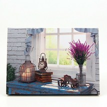 Bird Cage and Clock LED Light Up Lighted Canvas Wall or Tabletop Picture Art - £16.42 GBP