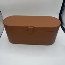 DYSON Airwrap Styler Leather Large Storage Hard Box Tan Brown Dividers C... - $23.27