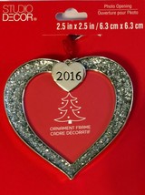 Christmas Tree Ornament Heart Year 2016 Photo Picture Frame Studio Decor... - $19.34