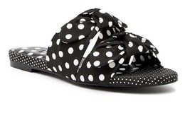 $220 Charles David Polka Dot Sandals 8 1/2 Black White 8.5 Flat Shoes Op... - $44.35