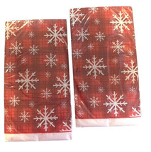 Red Plaid Snowflake Christmas Paper Napkins Guest Towels 20 Ct 2 Pks Hol... - £16.82 GBP