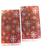 Red Plaid Snowflake Christmas Paper Napkins Guest Towels 20 Ct 2 Pks Hol... - £16.79 GBP