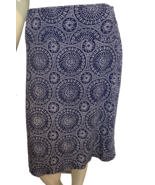 River Navy and White Geometric Print Pull On Knit Skirt Size L - $23.74