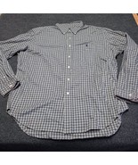 Ralph Lauren Flannel Shirt Men XL Gray Black Watch Plaid Classic Fit But... - £18.40 GBP