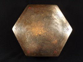 Finest Artstyle Solid Brass Chocolate Tin Fully Embossed 1920&#39; Era Orig. Insert - £17.53 GBP