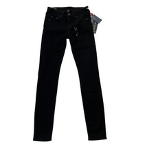 True Religion Women HALLE Mid Rise Super Skinny Jeans Stretch Black size 24 - £31.95 GBP