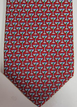 NEW Countess Mara Red With Blue Martini Glasses Silk Tie NWT - £26.93 GBP