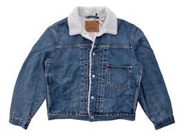 Levis Premium Type 1 Relaxed Fit Vintage Inspired Pleated Sherpa Trucker... - €85,67 EUR