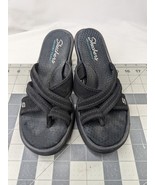 Skechers Wedge Heel Sandals Black Sz 7 - $19.95