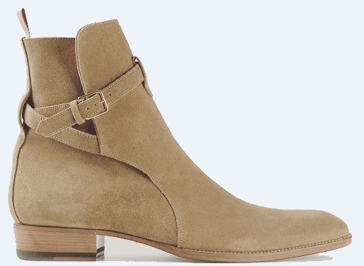 Men Beige Suede Jodhpur Rounded Buckle Strap High Ankle Leather Boot US 7-16