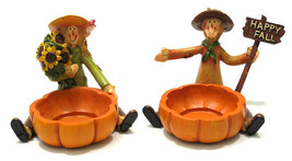 Scarecrow Harvest Candleholders Set of 2 - £33.73 GBP