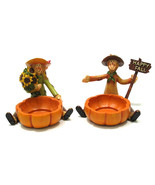 Scarecrow Harvest Candleholders Set of 2 - £33.05 GBP