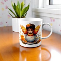 Orange Teacup Fairy Mug – 11oz/15oz Ceramic – Microwave &amp; Dishwasher Safe - $15.83+