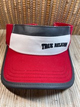 True Religion Jeans Red Gray White Visor Hat - £9.76 GBP