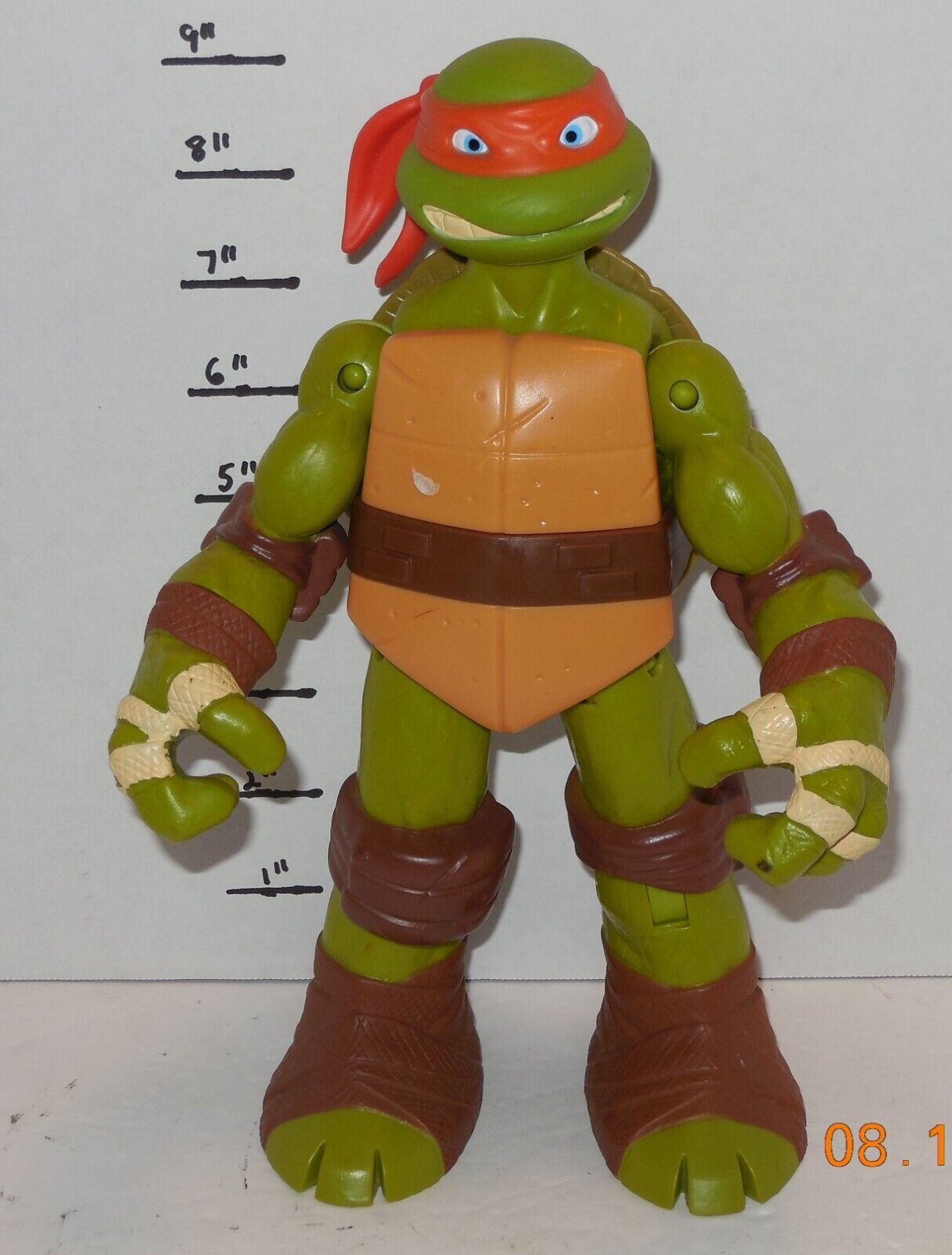 2012 Playmates Teenage Mutant Ninja Turtles Michelangelo / Mikey 9" TMNT Figure - $14.43