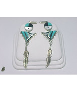 Vintage SOUTHWESTERN Artisan STERLING Dangle EARRINGS - 2 3/8 inches long - $75.00