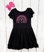 $59 Beary Basics Hello 3rd Grade A-Line Dress &amp; Hot Pink Hair Clip Size ... - £13.03 GBP