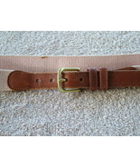 Pre-Loved COACH Pink Linen and British Leather Belt with Brass Buckle SZ 34 - $14.00