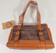 Catchfly Women&#39;s Leather Purse Medium Tan Brown Antique Western Rodeo Style - $42.52