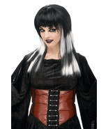 Black White Layers Goth Queen Costume Wig Vampire Countess Sorceress Skunk Lady - €12,05 EUR